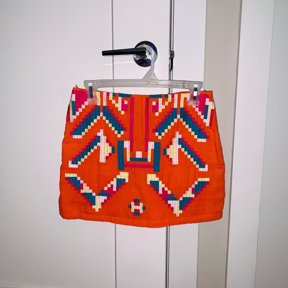 Orange Patterned Skirt